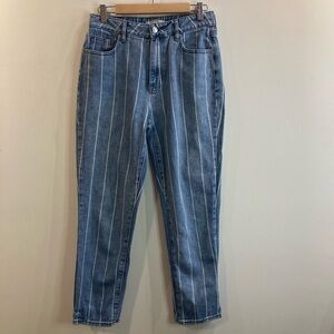 PACSUN Sz 27  Mid Wash Striped Mom Style Jeans